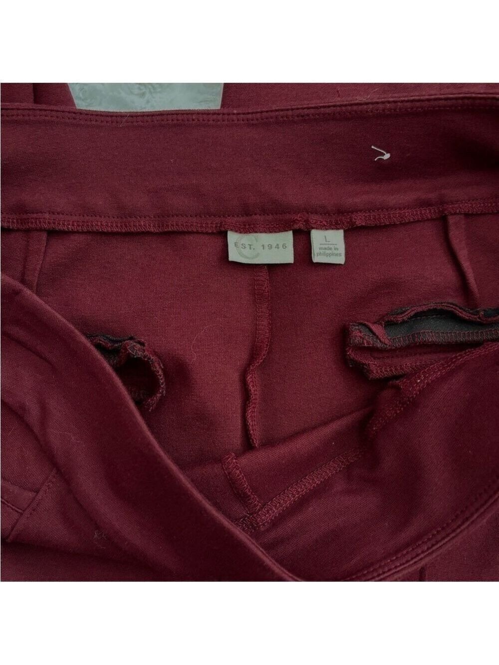 Est 1946 Burgundy Ponte Pants Large Straight Leg Pull On - Picture 6 of 8